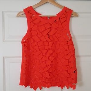 ASTR- Sheer lace sleeveless top